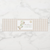 EÉN Domme Gans, Ballonnen, Retro Gingham Waterfles Etiket (Enkel label)