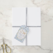 Eén domme gans blauwe geruite Dank je Cadeaulabel (Met Touw)