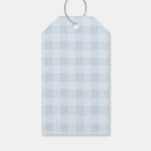 Eén domme gans blauwe geruite Dank je Cadeaulabel (Achterkant)