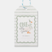 Een domme gans blauwe strik Adopt a knuffel Cadeaulabel (Voorkant)