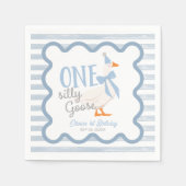 Eén domme gans blauwe strik jongen 1e verjaardag servet (Voorkant)
