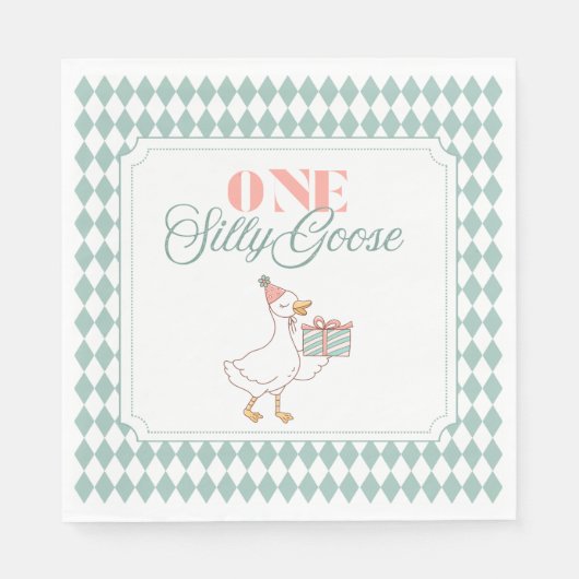 Eén domme gans dessertserviet servet (Voorkant)