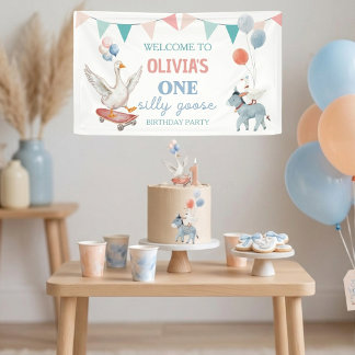 Eén domme gans Eerste verjaardag Welkom waterverf Spandoek