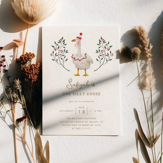 Eén domme gans eerste verjaardagsfeestje  kaart