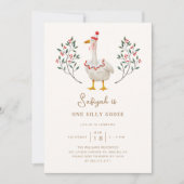 Eén domme gans eerste verjaardagsfeestje  kaart (Voorkant)