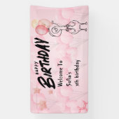 Eén domme gans gepersonaliseerde roze 1e verjaarda spandoek (Verticaal)