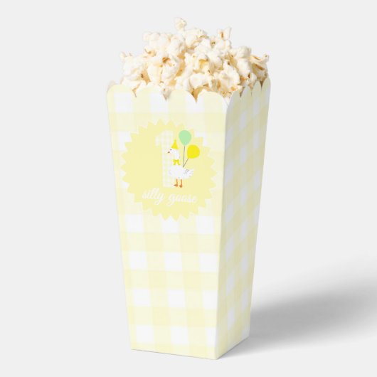 Eén domme gans geruite 1e verjaardag bedankdoosjes (Popped)