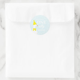 Een domme gans geruite 1e verjaardag ronde sticker