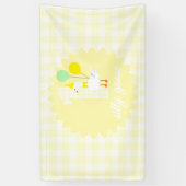 Eén domme gans geruite 1e verjaardag spandoek (Verticaal)