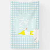 Een domme gans geruite 1e verjaardag spandoek (Verticaal)