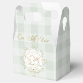 Eén domme gans groene geruite 1e verjaardag bedankdoosjes (Geopend)