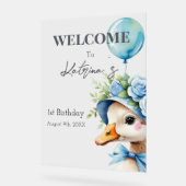 Eén domme gans jongensverjaardag acryl bord (Hoek)