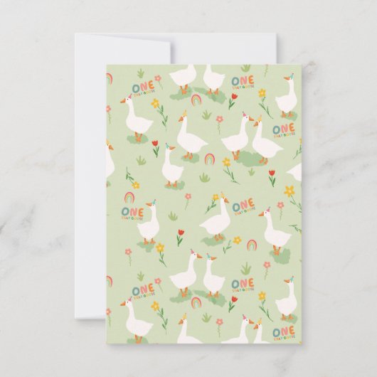 Eén domme gans Kinderen 1e verjaardag Bedankkaart (Achterkant)