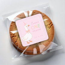 Eén domme gans meisje eerste verjaardag roze feest