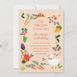 Eén domme gans perzikboer tuin thema verjaardag kaart