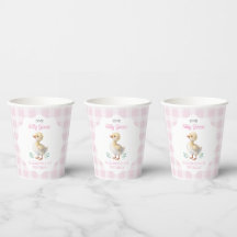 Eén domme gans roze geruite meisje eerste verjaard