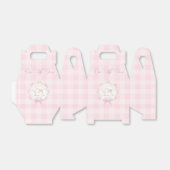 Eén domme gans roze gingham 1e verjaardag bedankdoosjes (Uitgevouwen)