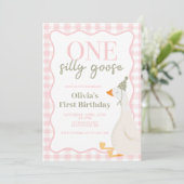 Een domme gans roze kaart (Staand voorkant)