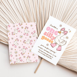 Eén domme gans roze meisje 1e verjaardag kaart