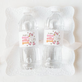 Eén domme gans roze meisje 1e verjaardag waterfles etiket