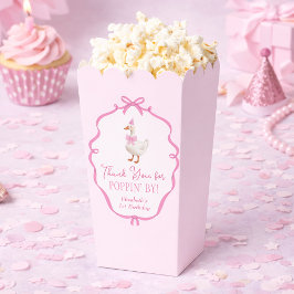 Eén domme gans roze strik eerste verjaardag popcor bedankdoosjes