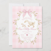 Een domme gans roze strik meisje 1e verjaardag kaart (Voorkant)