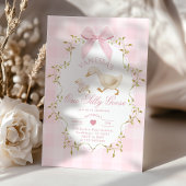 Een domme gans roze strik meisje 1e verjaardag kaart