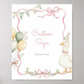 Eén domme gans roze strik op maat poster (Voorkant)