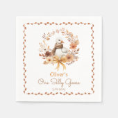 Een domme gans Rustic Fall 1e verjaardag Servet (Voorkant)