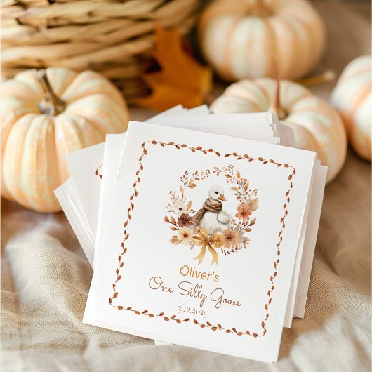 Een domme gans Rustic Fall 1e verjaardag Servet