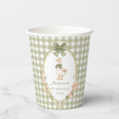 Een domme gans strik gingham 1e verjaardag papieren bekers (Achterkant)