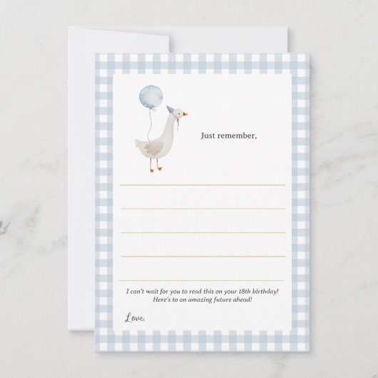 Eén domme gans tijdcapsule berichtkaart kaart (Achterkant)