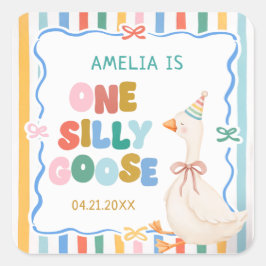 Eén domme gans verjaardag vierkante sticker