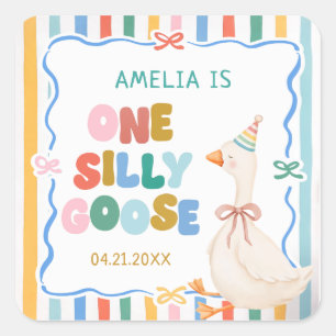 Eén domme gans verjaardag vierkante sticker