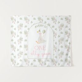 Eén domme gans verjaardagspersoonlijke banner 1e wandkleed