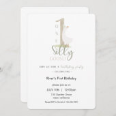 Eén domme gans verjaardagsuitnodiging kaart (Voorkant / Achterkant)