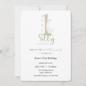 Eén domme gans verjaardagsuitnodiging kaart (Voorkant)