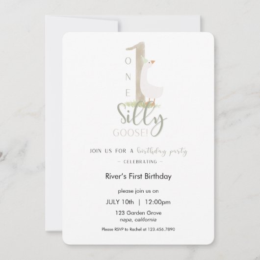 Eén domme gans verjaardagsuitnodiging kaart (Voorkant)