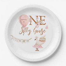 Eén Domme Gans Vintage Boho Meisje 1e Verjaardag