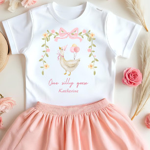 Eén domme gans vintage roze eend 1e verjaardag