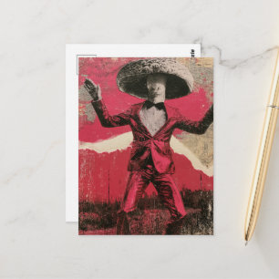 Een domme retro dansende paddestoel briefkaart