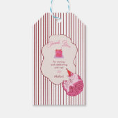Eén domme roze kat 1e verjaardag cadeaulabel (Voorkant)
