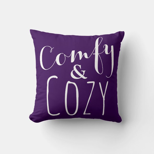 Een donker Paars Comfy-Sierkussen - Cozy Home Deco Kussen (Voorkant)