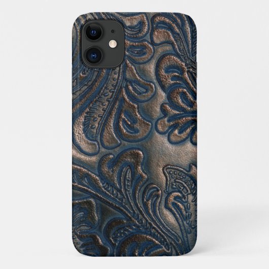 Een , donkerbruin leren design met inscriptie Case-Mate iPhone case (Achterkant)