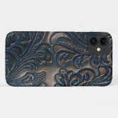 Een , donkerbruin leren design met inscriptie Case-Mate iPhone case (Achterkant (horizontaal))