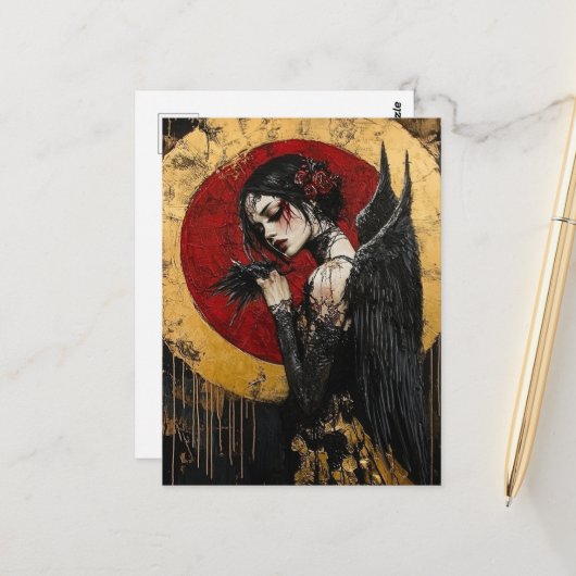 Een donkere engel briefkaart (Voorkant / Achterkant in situ)