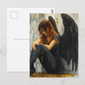 Een donkere engelenvrouw briefkaart (Voorkant / Achterkant)