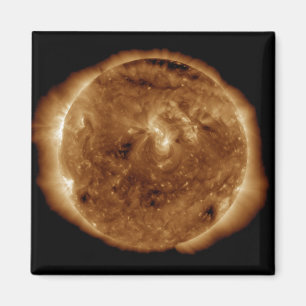 Een donkere vlot in de zonneatmosfeer magneet