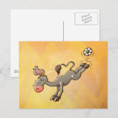 Een Donkey heeft de machtigste Kick uit Voetbal Briefkaart (Voorkant / Achterkant)