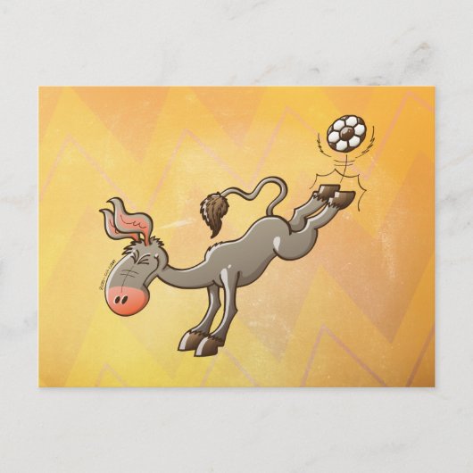 Een Donkey heeft de machtigste Kick uit Voetbal Briefkaart (Voorkant)